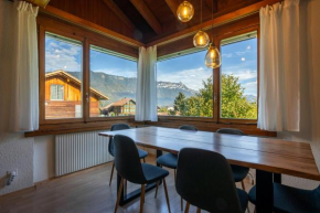 Alpine view with balcony near Interlaken